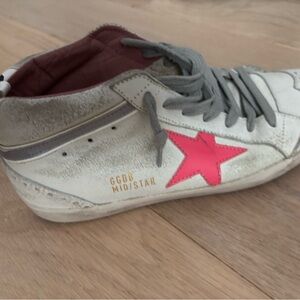 Golden Goose Kids Midstar Sneakers - White and Pink